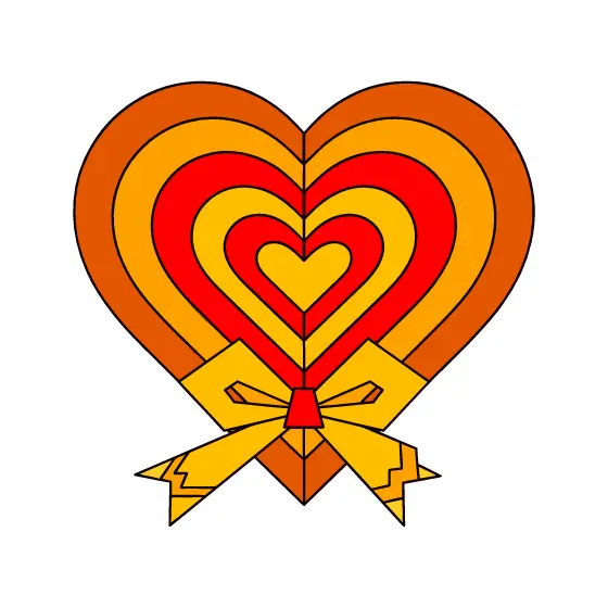 Mustard Core Heart With Yellow Bow