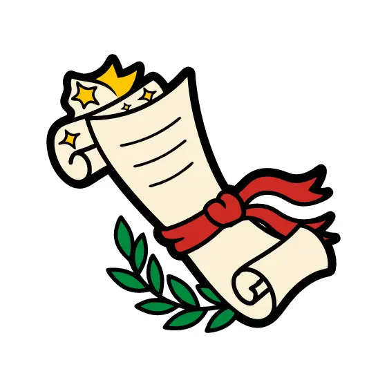 Starred Diploma Scroll With Laurel