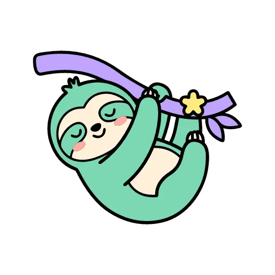 Relaxed Sloth Hugging Lavender Branch