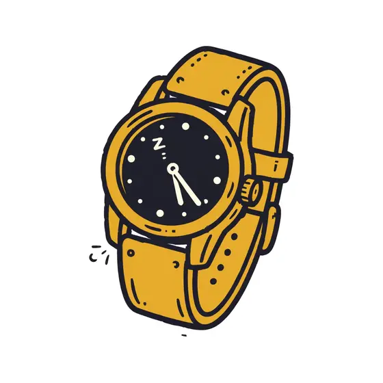 Sleepy Gold Wristwatch Front View
