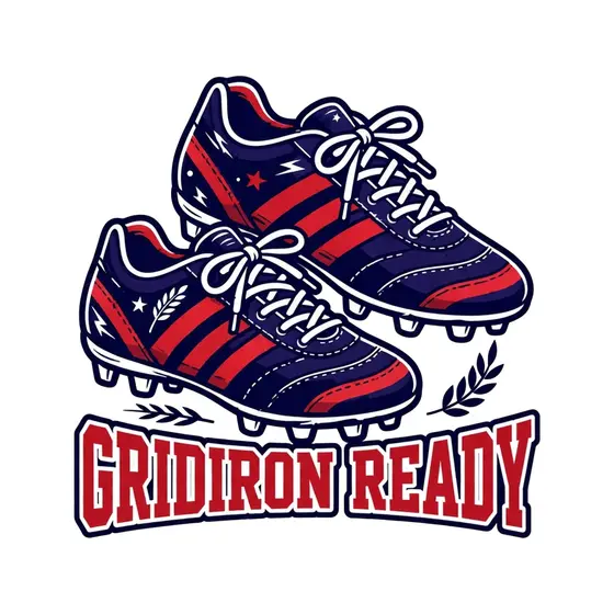 Striped Cleats With Gridiron Ready Lettering