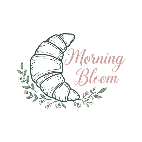Croissant With Pink Serif Lettering