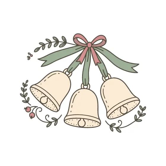 Three Bells with Berry Sprigs