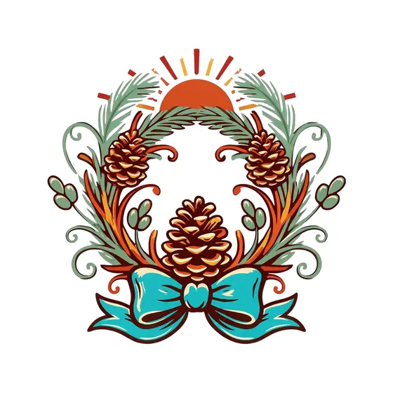 Sagebrush Pinecone Wreath With Turquoise Bow