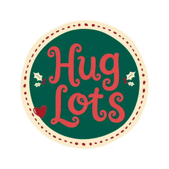 Coral Hug Lots Badge on Green Circle
