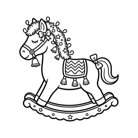 Rocking Horse With Bells And Tassels