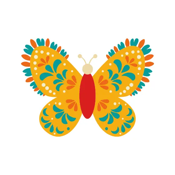 Butterfly With Teal Petal Wings
