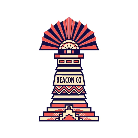 Geometric Lighthouse With Zigzag Bands