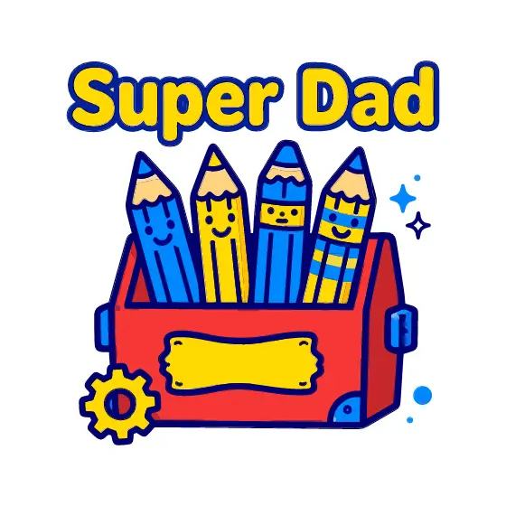 Super Dad Four Pencils Gear Toolbox