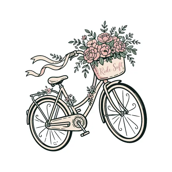 Blush Bicycle With Flower Basket