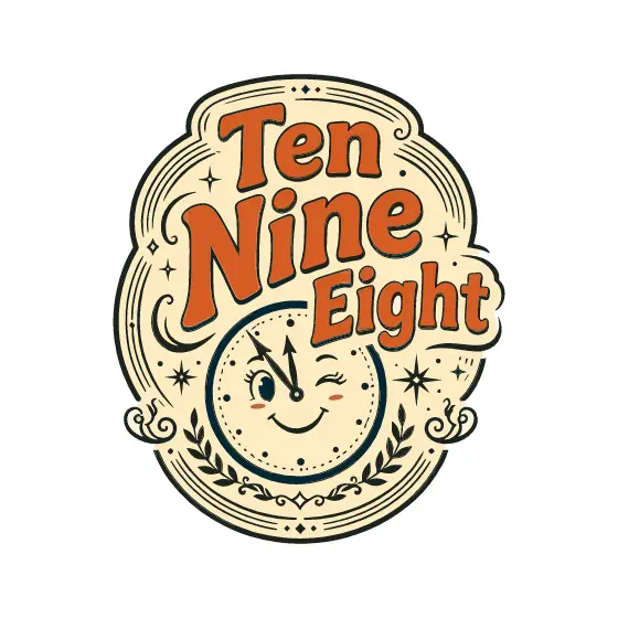 Ten Nine Eight Winking Clock Badge