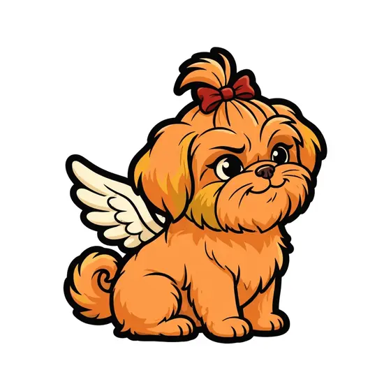 Orange Shih Tzu With Angel Wings