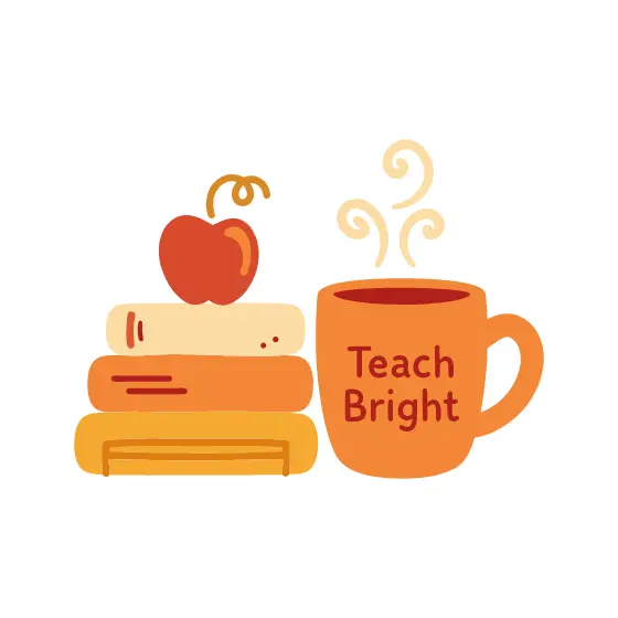 Apple on Books Beside Teach Bright Mug