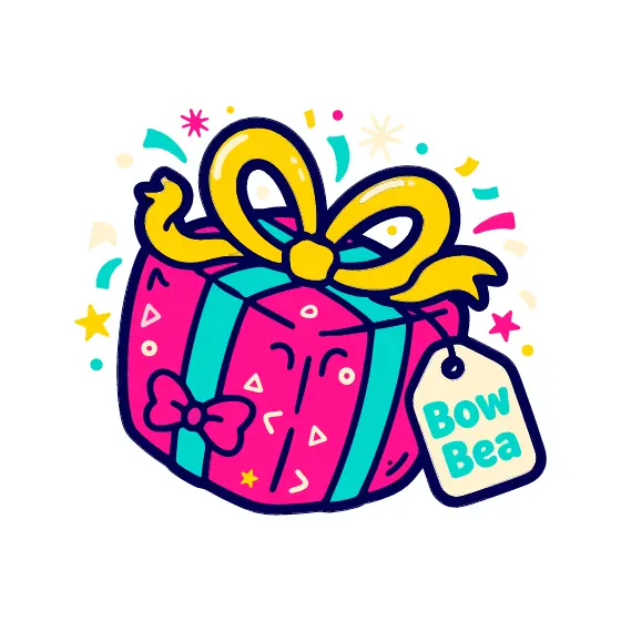 Pink Gift Box With Yellow Bow