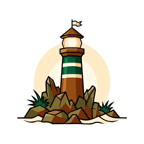 Lighthouse With Rocks and Grass