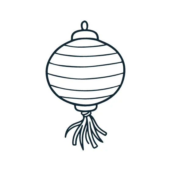 Striped Paper Lantern With Tassel