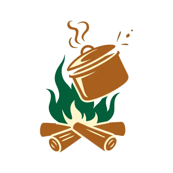 Cooking Pot Over Campfire