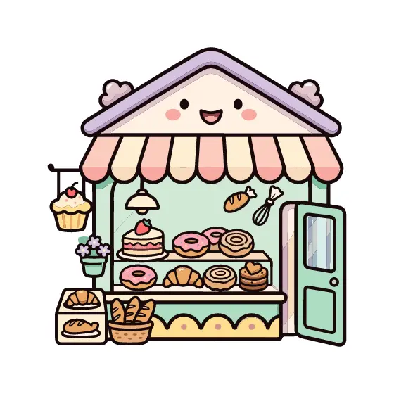 Pastel Kawaii Bakery Shop Front