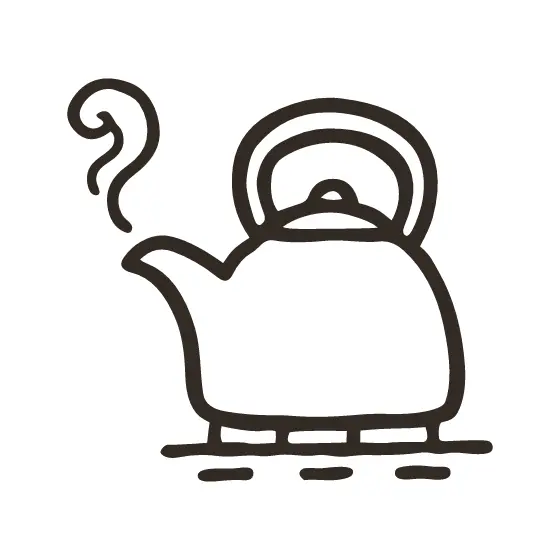 Kettle Icon With Dashed Base