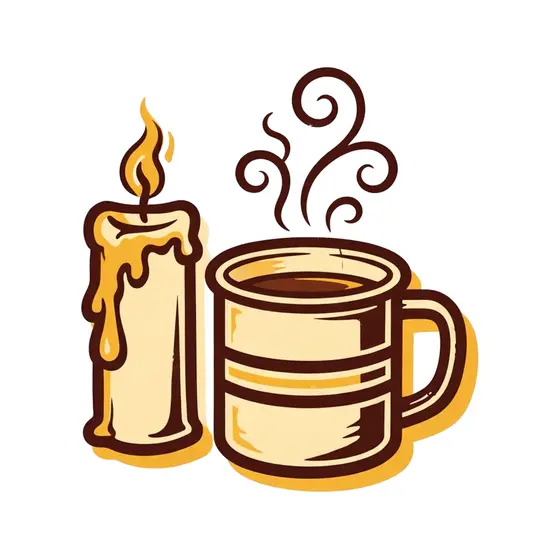 Cream Mug With Dripping Candle