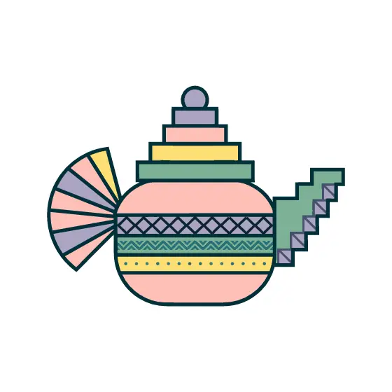 Pastel Teapot With Stepped Spout