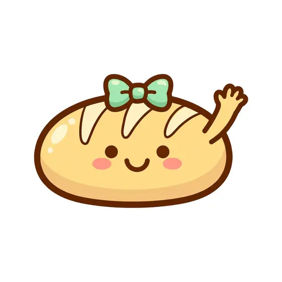 Waving Baguette With Mint Bow