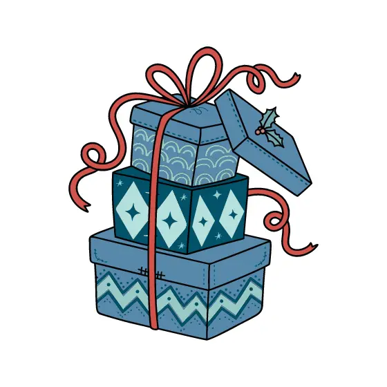 Stacked Gift Boxes With Red Ribbon Bow