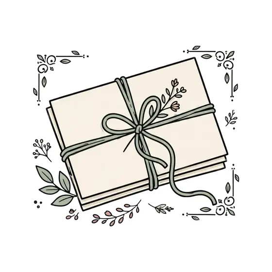 Stacked Blank Cards With Sage Bow
