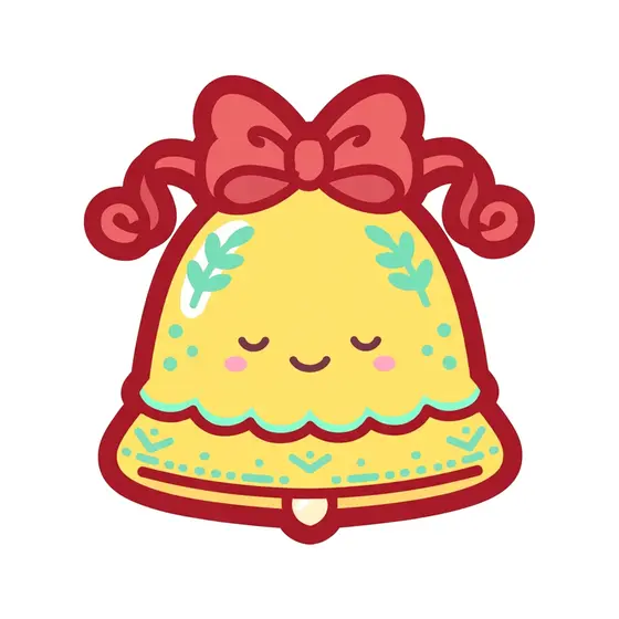 Yellow Bell With Curly Ribbon Pigtails