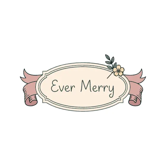 Oval Ever Merry Ribbon Label