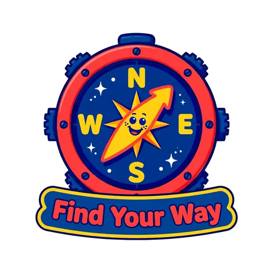 Retro Compass With Yellow Star Needle