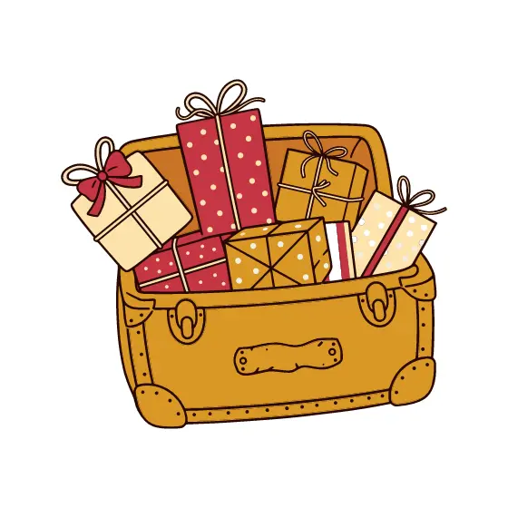 Vintage Trunk Overflowing With Holiday Gifts