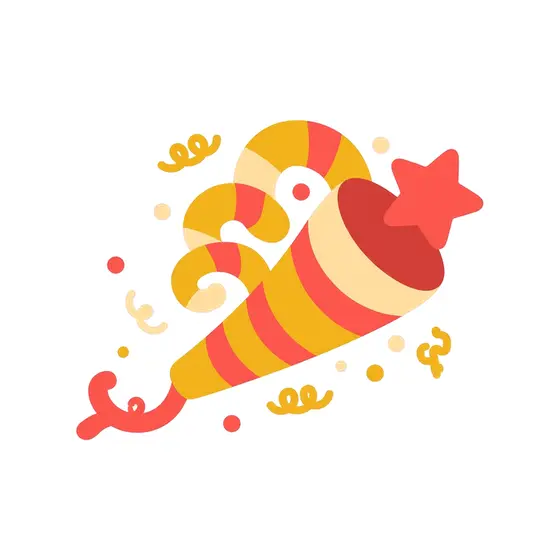Red Star Party Horn With Curl