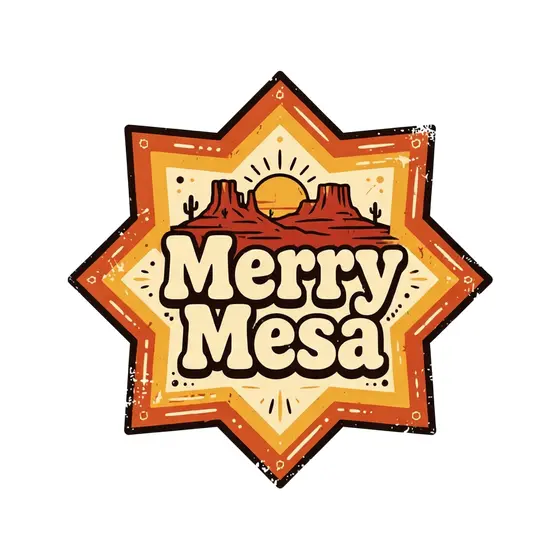 Merry Mesa Star Badge With Mesa Sunset