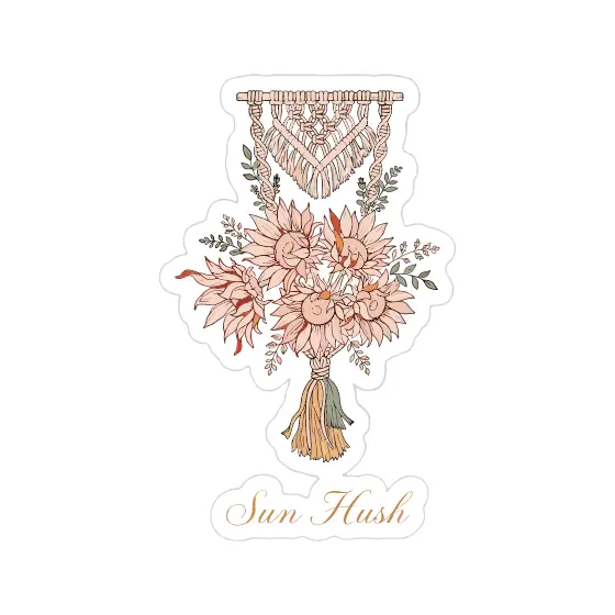 Sunflower Bouquet Macramé With Sage Tassel