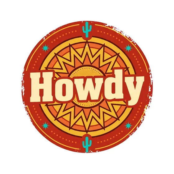 Ornate Howdy Badge With Starburst