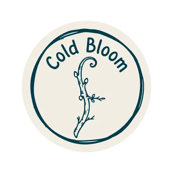 Teal Birch Twig in Circle Badge