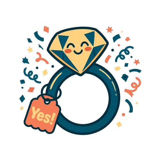Smiling Teal Ring With Yes Tag