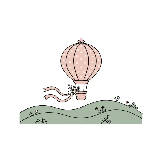 Polka Dot Balloon With Trailing Ribbons