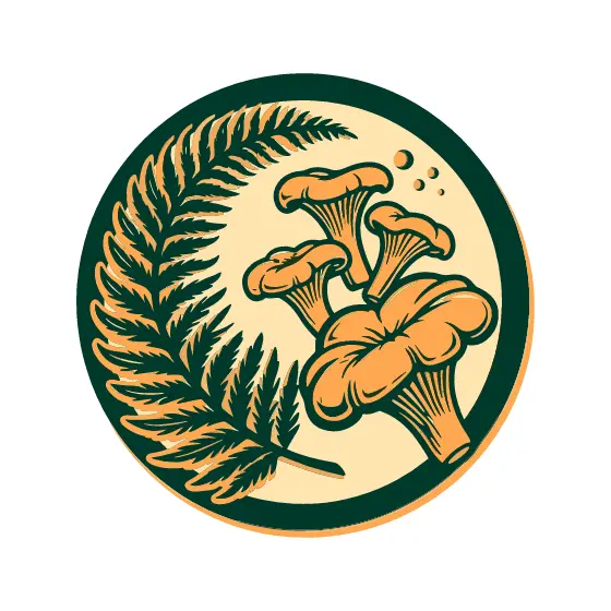 Fern Frond With Chanterelles Left Layout