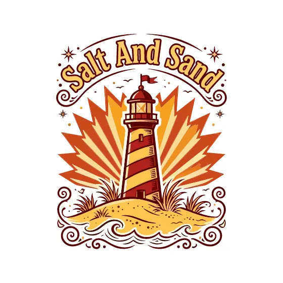 Lighthouse With Bold Sunburst Rays