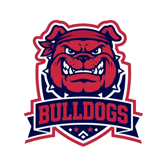 Red Bulldog Head Shield Emblem