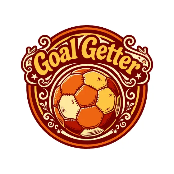 Orange Soccer Ball Retro Circular Badge