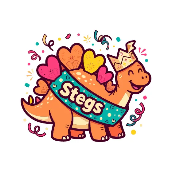 Orange Stegosaurus With Stegs Sash