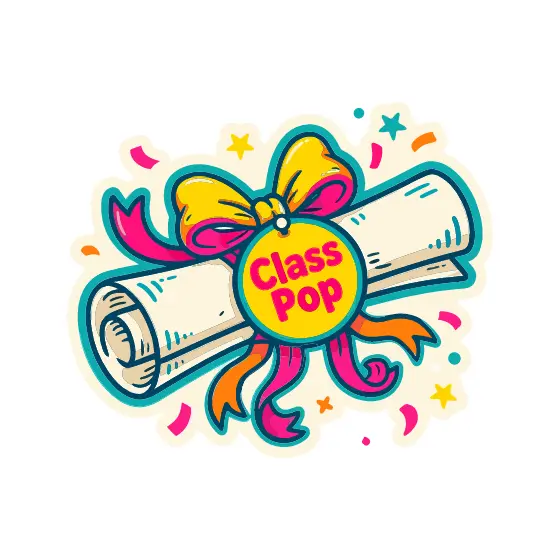 Class Pop Diploma With Yellow Bow