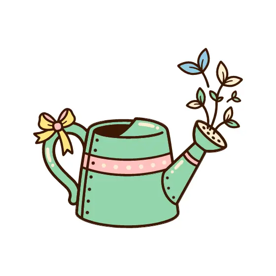 Mint Watering Can With Ribbon Bow