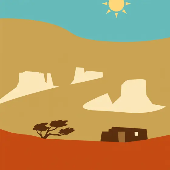 Desert Mesas Under Mustard Sky