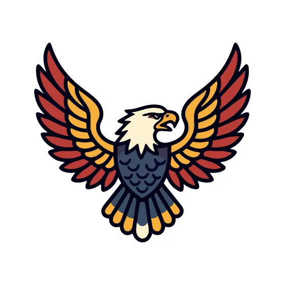 Eagle With Spread Wings And Navy Chest