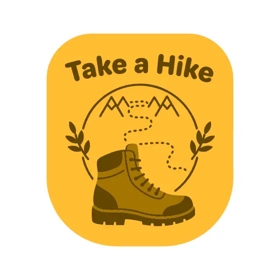 Yellow Rounded Hiking Boot Emblem