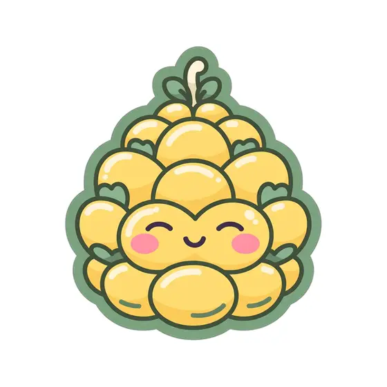 Sleepy Kawaii Yellow Pinecone Sticker